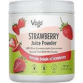 Vegs Strawberry Juice Powder - Freeze Dried Organic Strawberry Juice Instant Drink Mix Powder, Baking, Dessert Flavoring - Real Fruit Hydration with Electrolytes & Antioxidants, Sugar Free - 11 oz