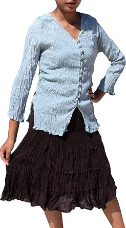 Amazoncom Camiseta De Manga Corta Con Botones Y Falda