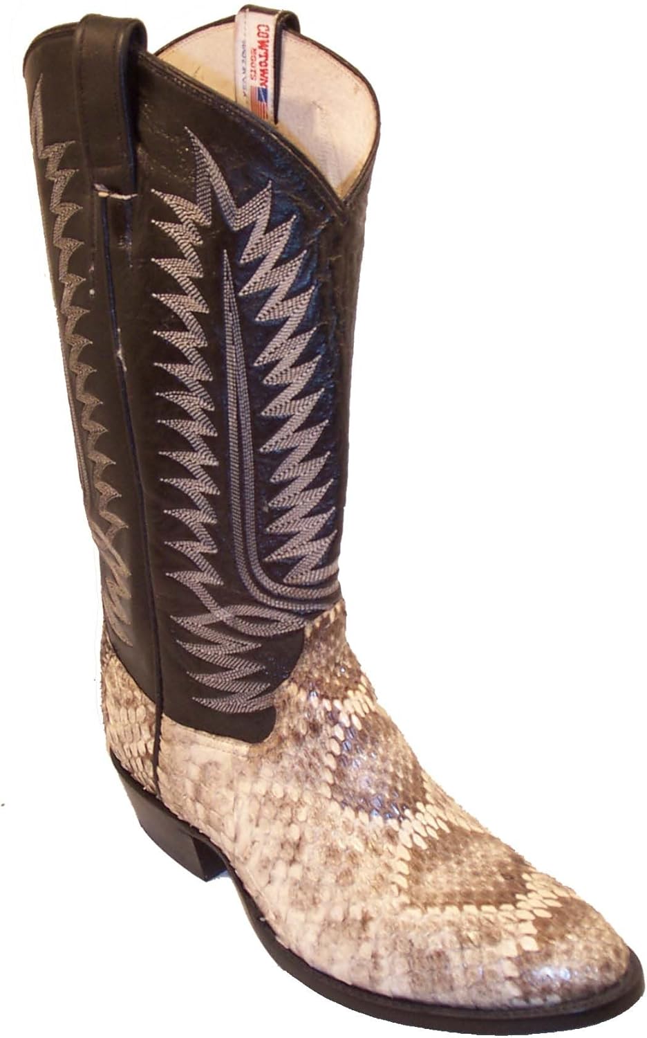 Cowtown Diamondback Rattlesnake Cowboy Boots J Toe (12