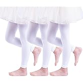 Paralinda 3 Pairs Girl's Microfiber Footless Tights, Girls Dance Tights Footless