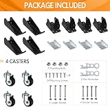 SOLEJAZZ Workbench Caster Kit 300KG Heavy Duty Retractable Wheels 4 Pack Steel view 7