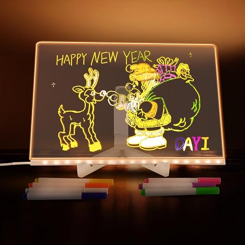 Led Drawing Board Led Note Board with Colors Light Up Drawing Bo-ard (11.8 * 7.9in)