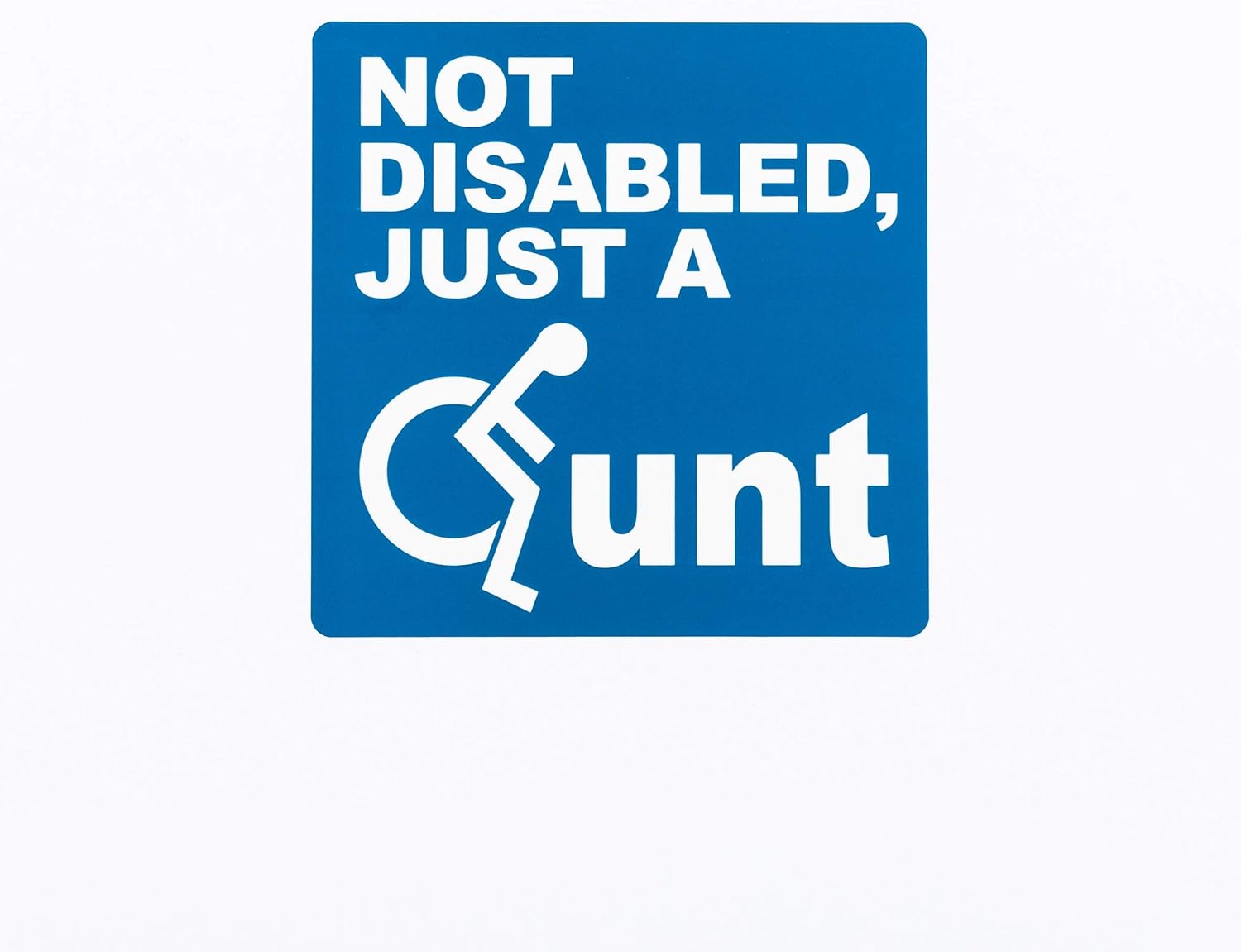 DM Novelties Not Disabled Just A CUNT Bad Parking Space Bay Bumper Sticker (6 Stickers), Blue - Image 4