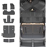 Thinzyou Floor Mats Compatible with 2017-2023 GMC Acadia 6 Seats Cargo Liner Sub Trunk Mat Back Seat Cover Protector All Weather 2022 Acadia Accessories (6 Seats, Floor Mats Full Set 8 PCS)