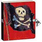 Peaceable Kingdom Pirates 6.25" Lock and Key, Lined Page Diary for Kids