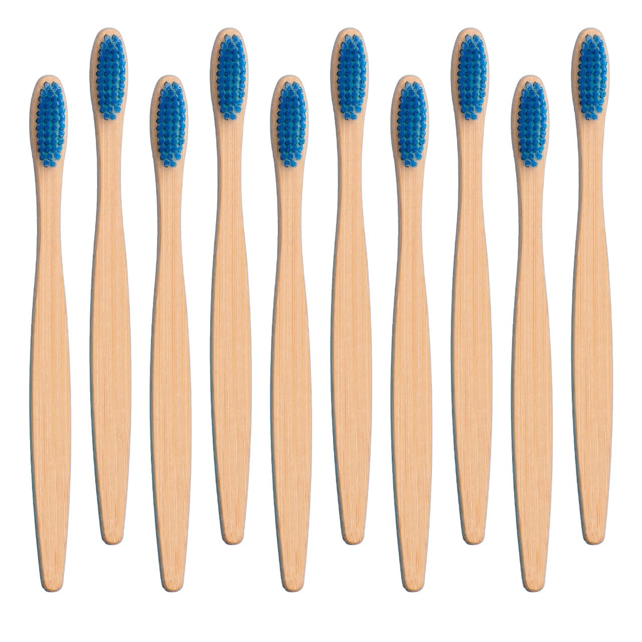 Pack of 10 Bamboo Toothbrushes Set with Medium Bristles, Eco-Friendly & Biodegradable Bamboo Toothbrush, Premium BPA-Free Bamboo Toothbrushes Multipack, Sustainable Bamboo Toothbrush Set for Adults
