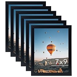 JCJMY 7x9 Picture Frame Set of 6 Black for Wall
