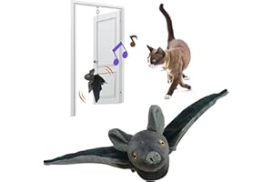 MAILCAT Cat Toys Intelligent Flapping Bat, Hanging Interactive Cat Toys for Indoor Cats Chase Exercise, Suitable for Cat Teaser Stick, Vivid Chirping, 3 Modes, Rechargeable