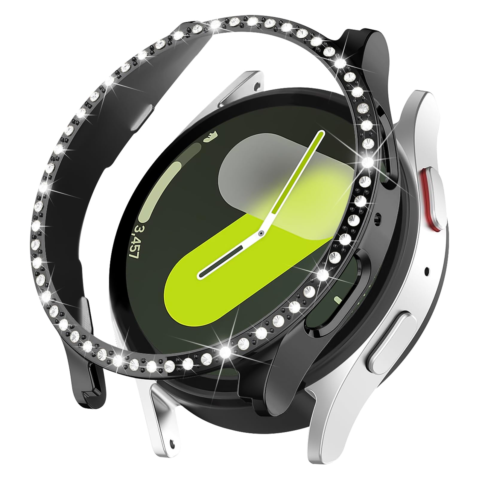 Photo 1 of Galaxy Watch 7 Bling Case - Glitter Crystal Rhinestone Diamond Protective Case Hard PC Face Cover Bumper for Samsung Galaxy Watch 7 40mm 44mm