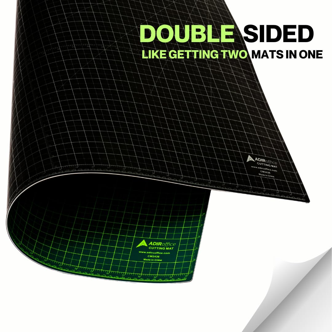 Adir Self Healing Cutting Mat - 18x24 Inches Sew Cutting Mat and Quilt Cutting Mat with 5 Layers, Double Sided Cutting Mat for Crafts - Reversible Non-Slip Cutting Pad with Grid