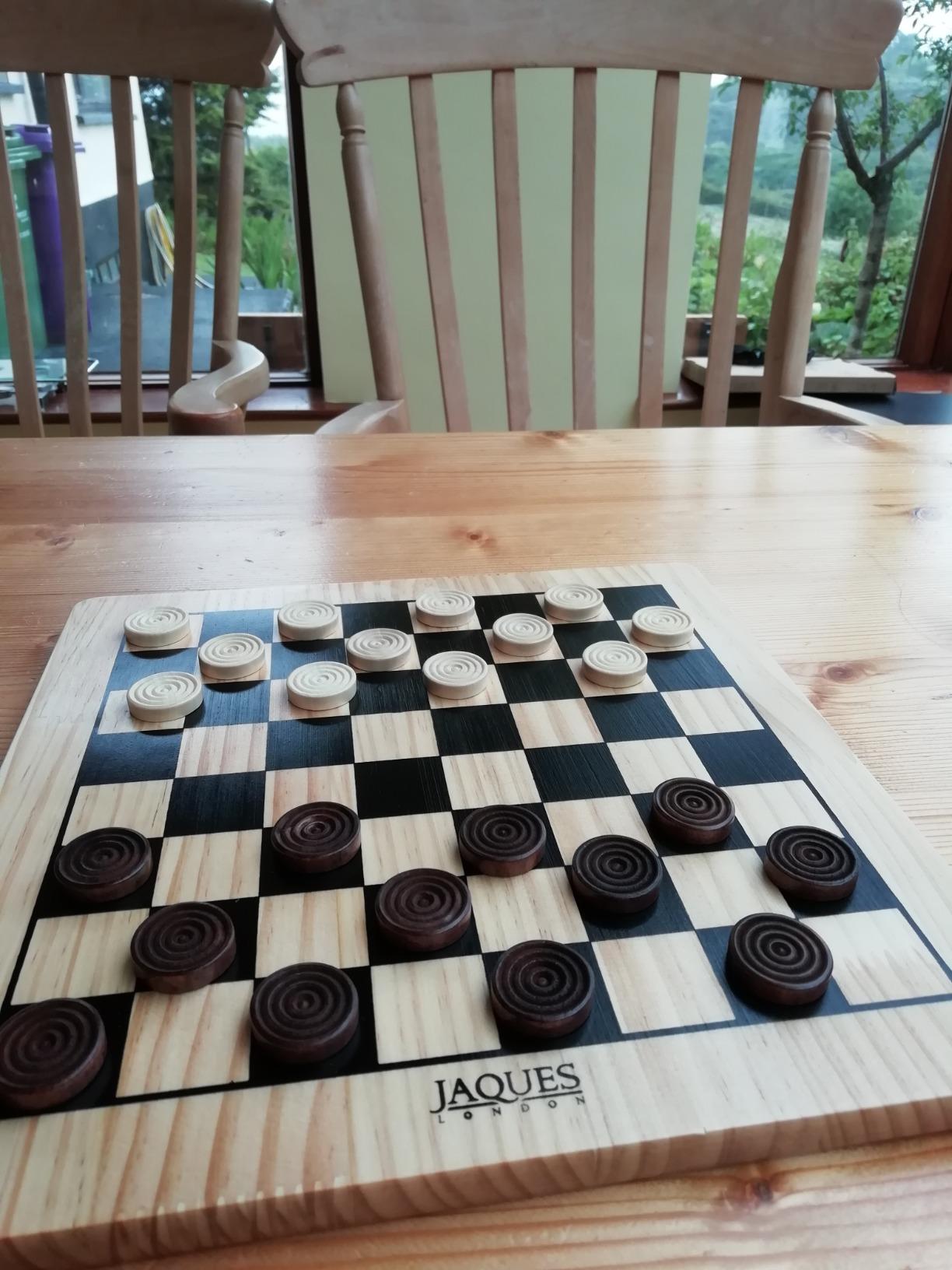 12 Wooden Draughts Set Jaques Of London