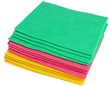 HOME CUBE OKS Multipurpose Absorbent Cleaning Wipes (Assorted Colours) Set of 12