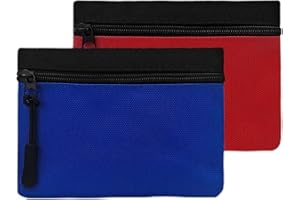 AfitLulu 2PC Small Coin Purses, Simple and Waterproof Nylon Contrasting change purse with Zipper that Can Store Credit Cards, Change, Coin and Keys (Red+Blue)