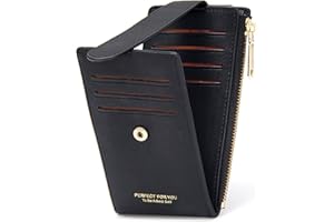 ZRTARY Slim Card Holder Wallets for Women RFID Bifold Card Case Money Organizer with Zipper Pocket