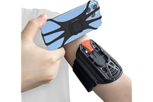 OOPSCOOL Armband Phone Holder 360° Rotation & Detachable, Compatible with iPhone 15/14/13/12/Pro/Pro ect., for Samsung, and More Fits 4''-6.5'' Phones Ideal for Walking Running