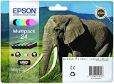 Epson 24 Elephant Claria Photo HD Ink Multipack 6 Colours Standard XL