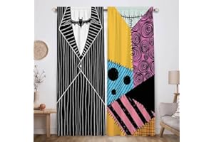 Allenjoy Halloween Nightmare Theme Window Curtain for Boy Girl Kids Baby Living Room Bedroom Nursery Toddler Home Office Party Decor Decorations Durable Fabric Machine Washable 82 in x 84 in