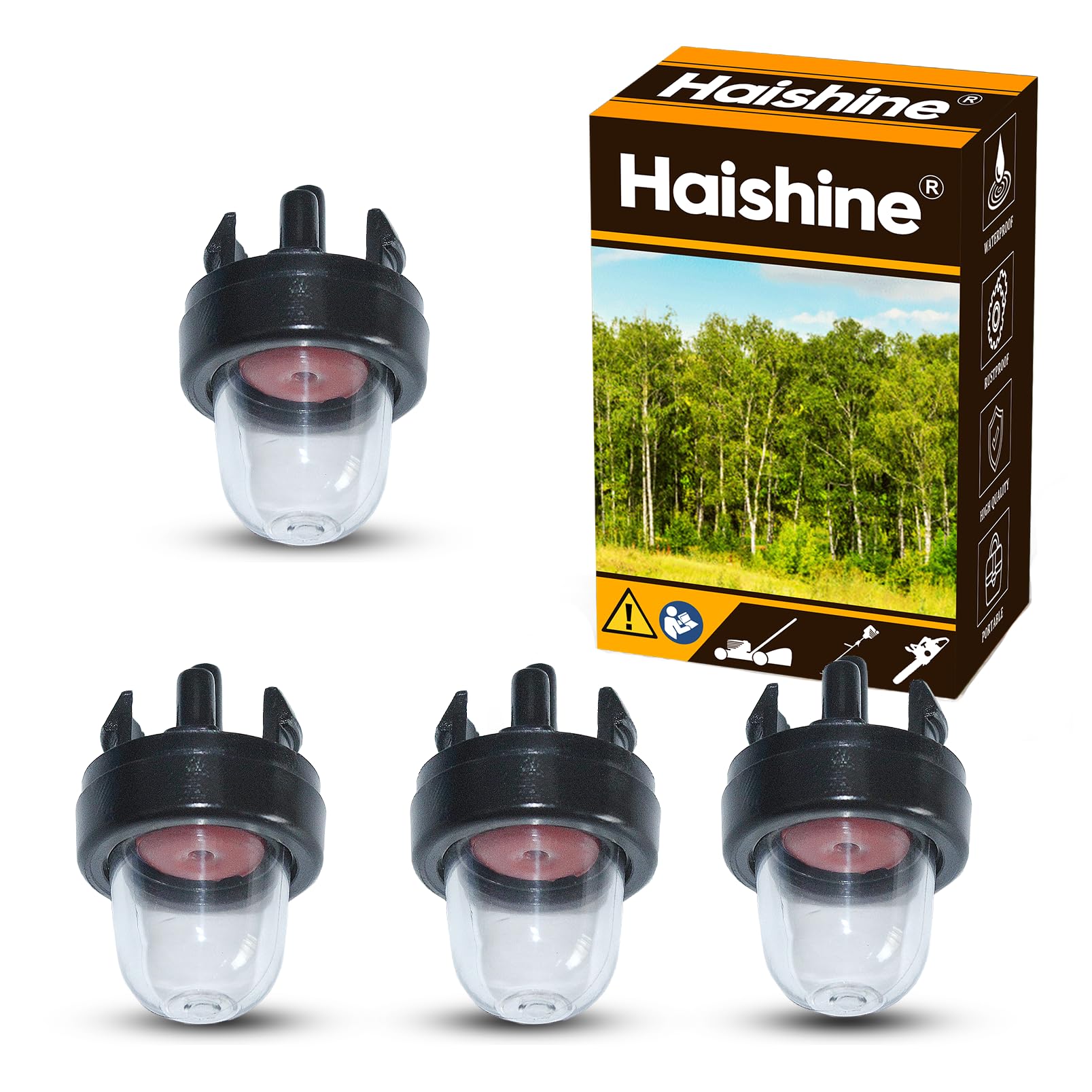 Haishine General Snap-in Primer Bulb for Stihl/Weed Eater/McCulloch//Ryobi/Husqvarna/Echo Carburettor Chainsaw Trimmer (4PCS)