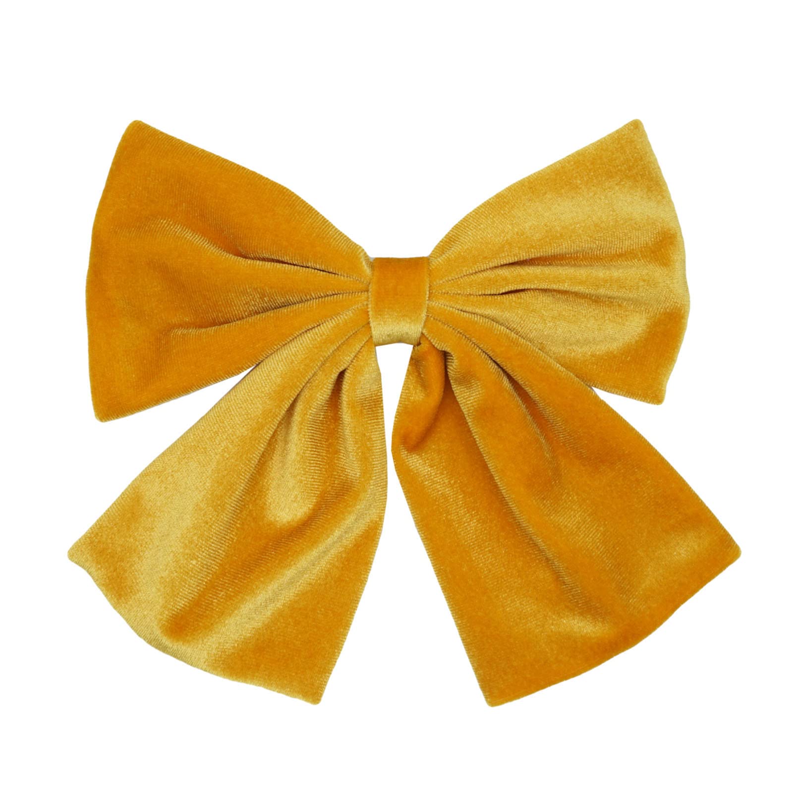 Ling & Bai Women Girls 8 Inch Large Velvet Hair Bows Clip Big Hair Bow Alligator Barrettes for Kids Teens (Yellow)