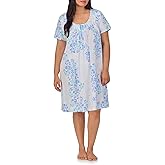 Carole Hochman Pajamas for Women Nightgown - Floral Cotton Knit Lightweight 38" Short Sleeve Sleep Dress