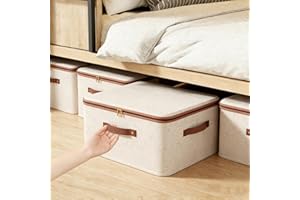 8L Lidded Home Storage Bins with Rivets Portable Fabric Organizer Boxes for Clothes Closet Organization