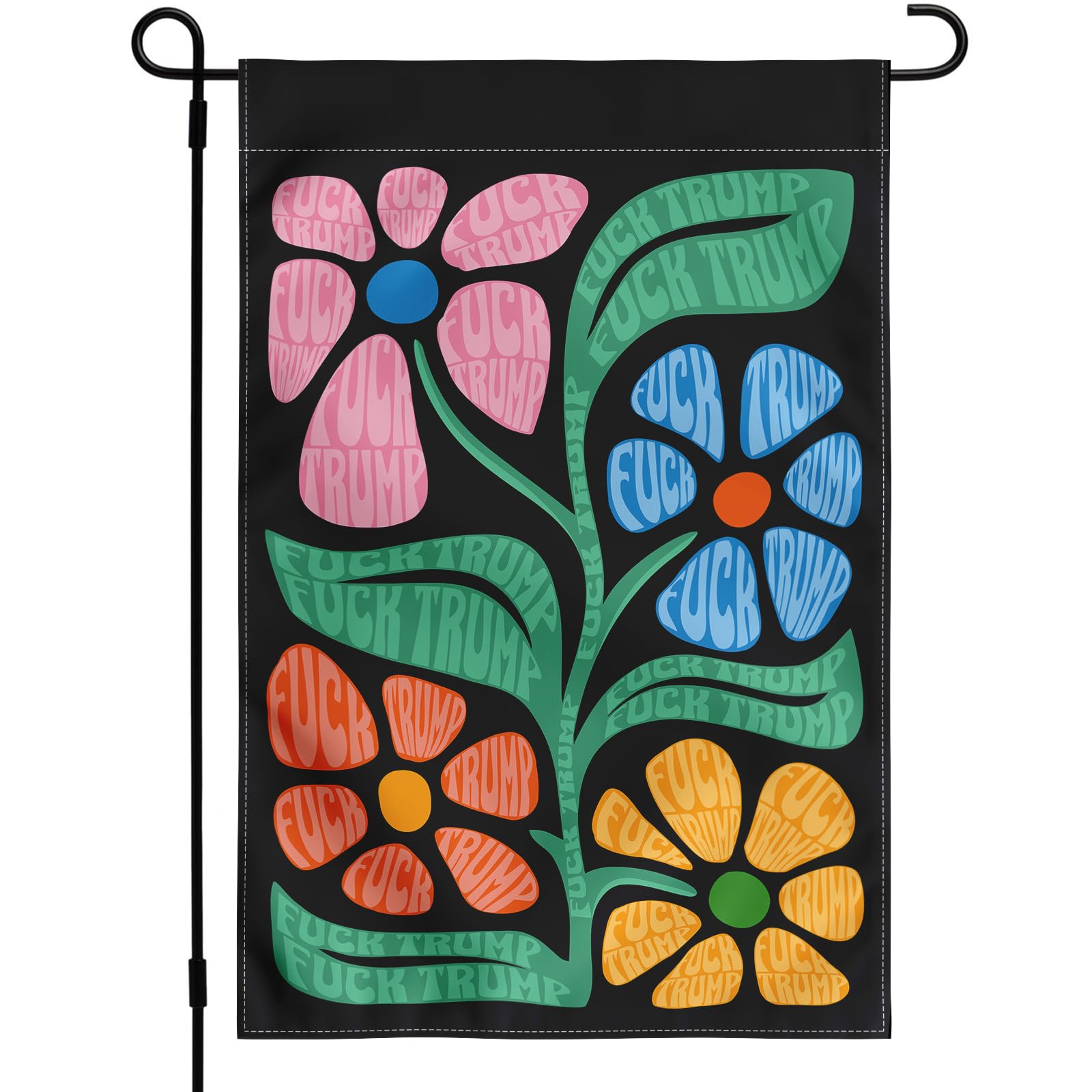 Resist Garden Flag 12x18 Inches - Double sided floral design subtle anti protest logo courtyard outdoor terrace windows porch (Garden)