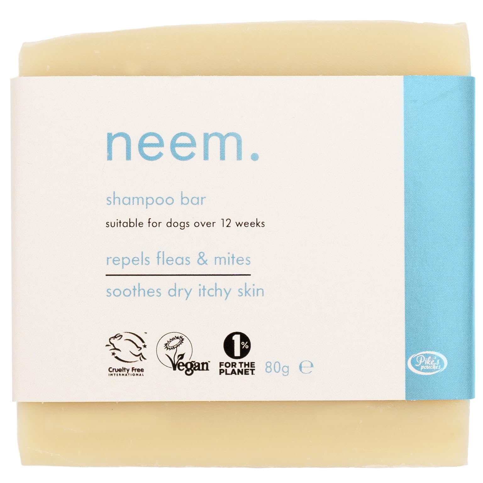 Neem Oil & Tea Tree Dog Shampoo Soap Bar for Fleas & Mites 80g – Natural Treatment & Insect Repellent | Soothes Itchy Skin | Hypoallergenic Dog Shampoo Suitable for Sensitive Skin | Organic & Vegan