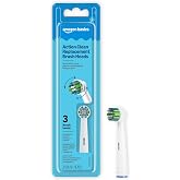 Amazon Basics Electric Toothbrush Replacement Brush Heads, White, 3 Count (Fits Most Oral-B Electric Brushes, except Oral-B iO), Packaging May Vary