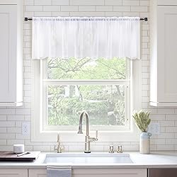 MIULEE Window Valance Half Sheer Curtains Rod