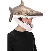 Hammerhead Shark Jawesome Hat - Stretchy Suede with Scaly Shine, Adjustable Fit, Costume Headwear Standard