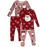 Carters Toddler Girls 4 Piece Santa Claus & Snowflake Christmas Pajama Set