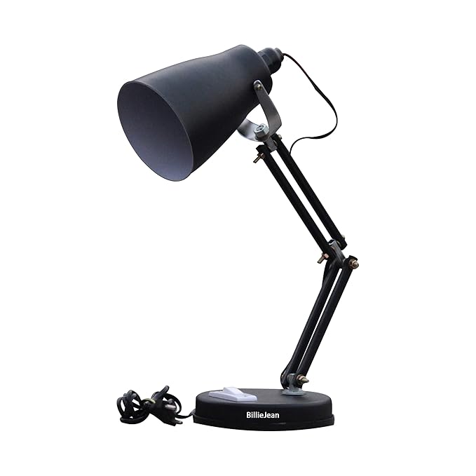 Billie Jean King of Metal Table Lamp-Reading/Studying Lamp 777 (Matte Black)