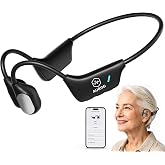 Bone Conduction Hearing Amplifier for Seniors, Bluetooth with APP Control | Hearing Amplifier with Open-Ear Design for Everyday Listening, AI Voice Translation, Find Device, Up to 10H Battery