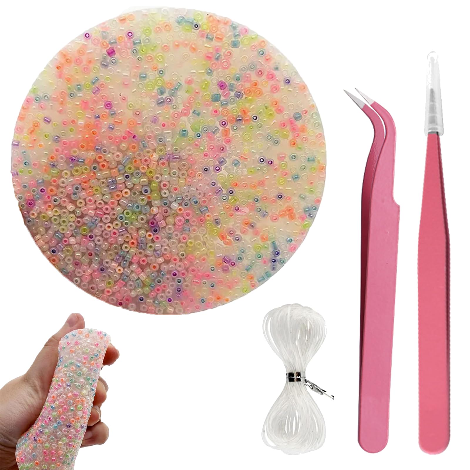 ARROMI Picky Pad, Picky Pad Reusable Sensory, Reusable Picky Pad Kit, Skin Picking Fidget Toys, Picky Pad Reusable Sensory for Kids Adult (1 Peeling Toy, 2 Straight Tipped Tweezers)