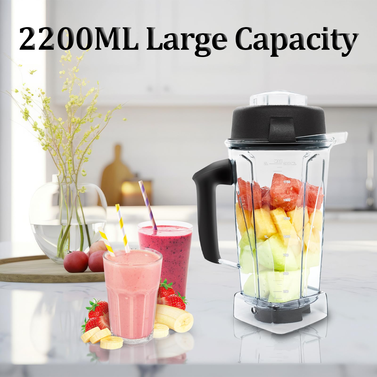 For Vitamix Blender Pitcher 64oz, Replacement for Vitamix 5200 5000 5300 6300 VM0101 VM0103 VM0197 Classic/Explorian/Commercial Series etc Container Jar Cup