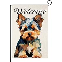 TopPacific Yorkie Gartenflagge – Willkommen Frühling/Sommer, Doppelseitig, 30,5x45,7 Cm, Für Hundefreunde