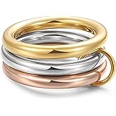 YOQ Stackable Gold Rings for Women Non Tarnish, Stack Cubic Zirconia Rings, Gold and Silver Rings Set Jewelry Gifts