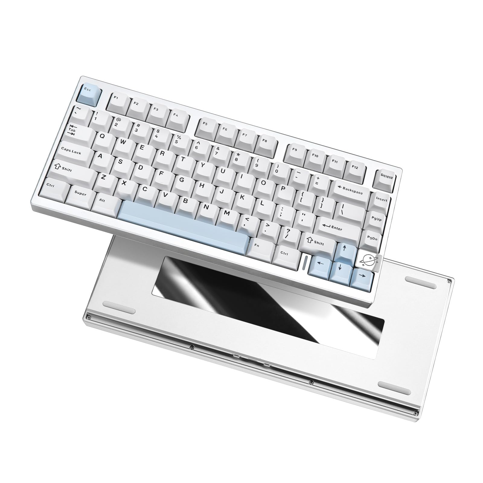 YUNZII AL75 PRO 75% Wireless Mechanical Gaming Keyboard,Full Aluminum CNC,BT/2.4G/Wired,PBT Keycaps,Gasket Mounted Hot Swap,Custom RGB Backlight, Programmable for Mac/Win (Silver, Gateron Zero)