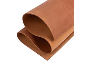 Shkira 6''X12'' Genuine Light Brown Leather Sheets for Crafts - Square - 2.0MM Thick Genuine - Thick Cowhide Pieces Square - Leather Sheet for Arts and Crafts