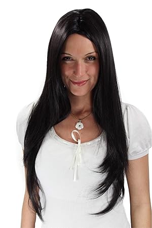 WIG ME UP ® - 3217-2 Perücke schwarz Mittelscheitel