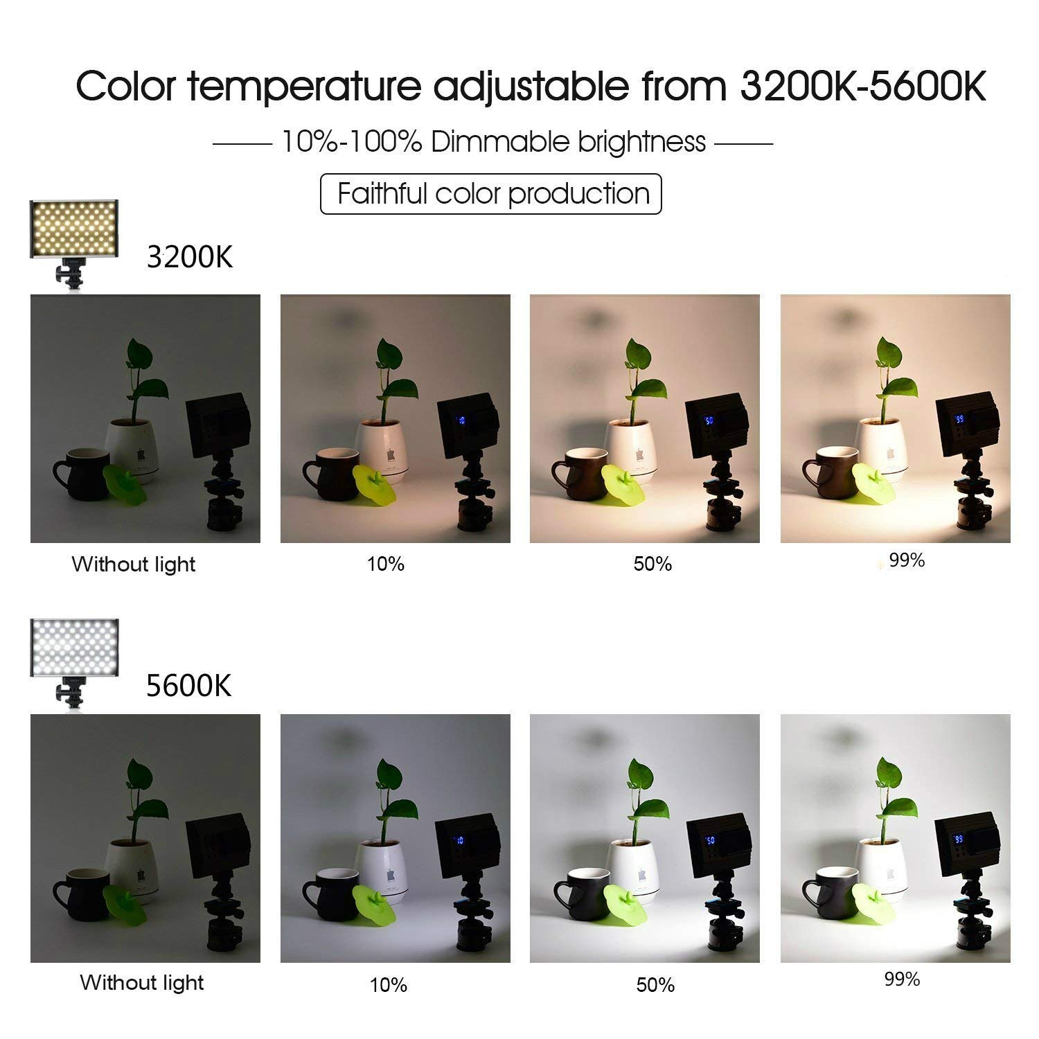 Tolifo PT-15B Light Weight Aluminum Alloy Bi-color LED Video Camera Photography Light for DSLR and Camcorder