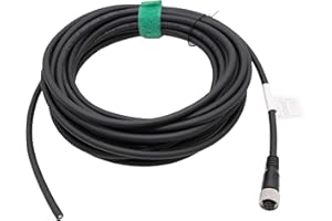 HangTon M12 A-Coded 5 pin Female Actuator Sensor Signal Shielded Cable to Bare Wire for Industrial Controls Automation, Device Network DeviceNet, CANopen, IO Link, Profibus 2m
