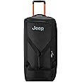 Jeep JS009D Two Wheel Rolling Travel Duffle Bag, Black, 27 Inch