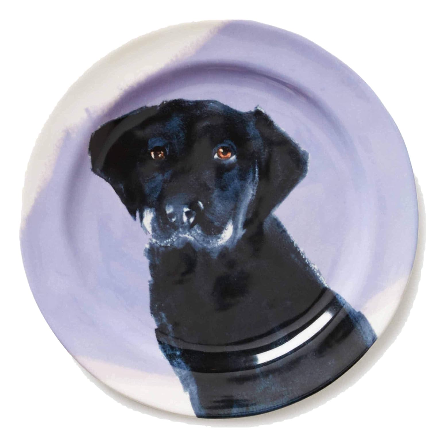 Black Labrador Retriever Lavender Sally Muir Anthropologie Dog A Day Stoneware Dessert Plate Kitchen Dining Plates Migalio Com