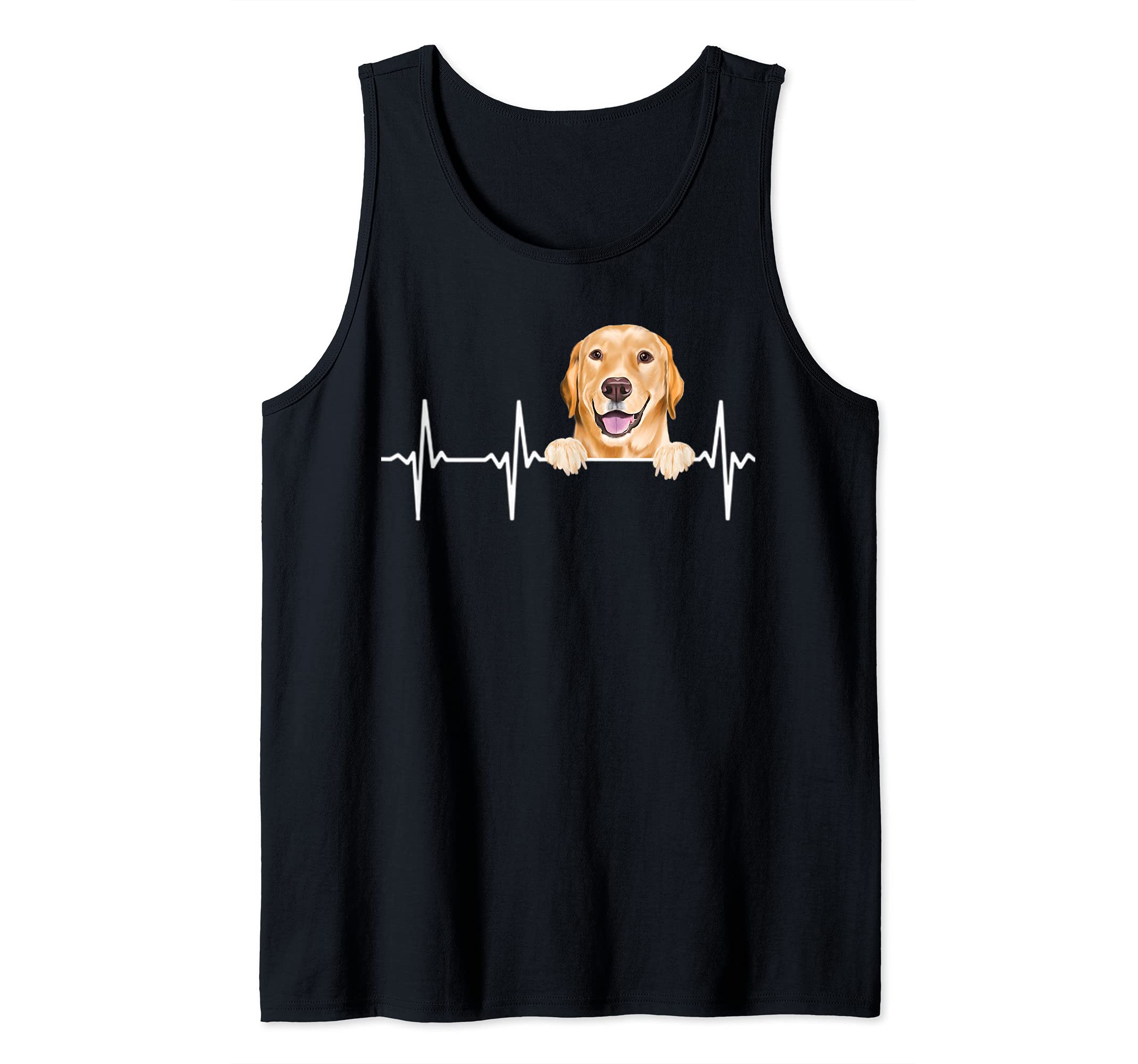 Funny Dog Heartbeat For Yellow Labrador Retriever Lovers Tank Top