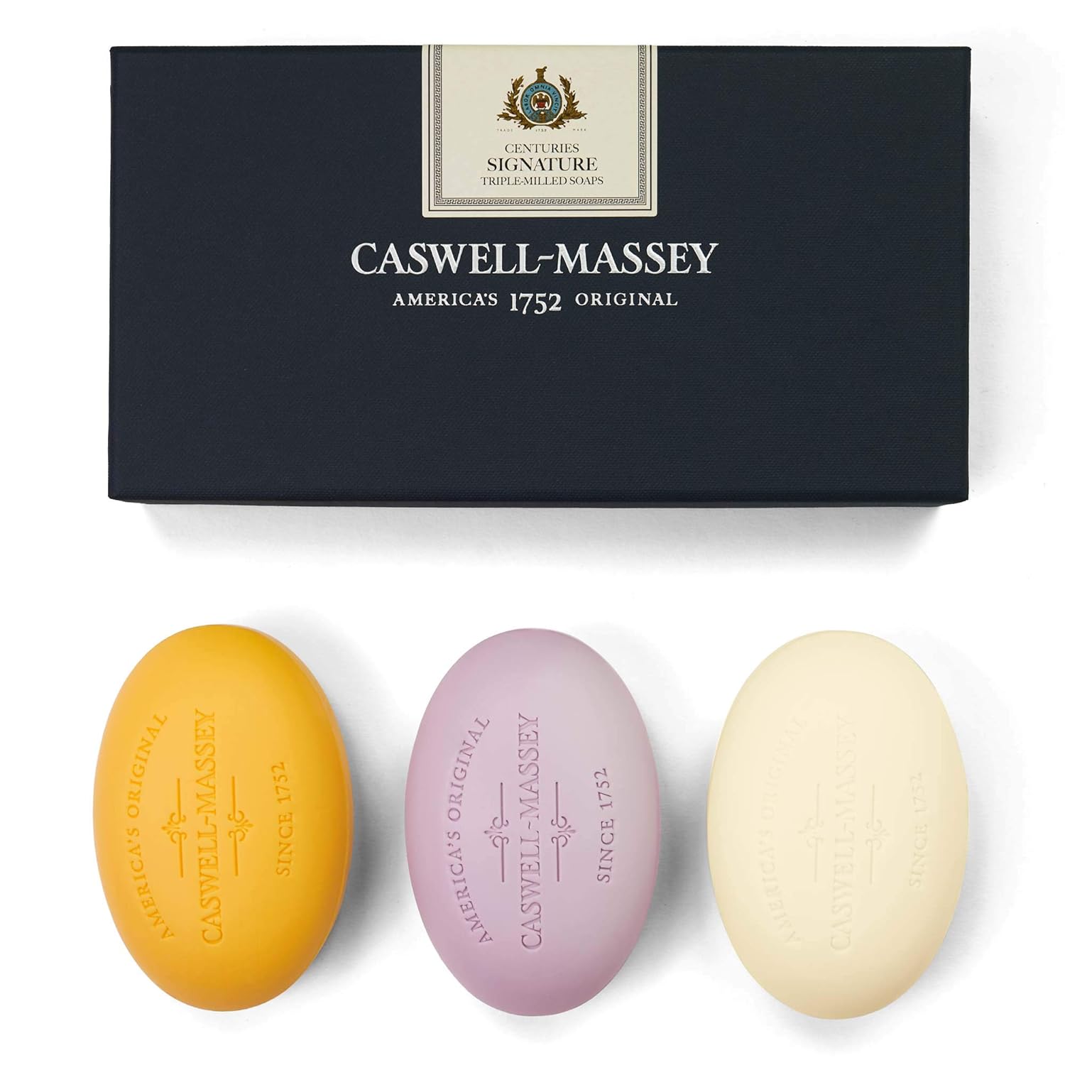 Caswell-Massey Triple Milled Luxury Bath Soap Signature Gift Set - Almond, Lavender, and Verbena - 5.8 Ounces Each, 3 Bars : Beauty