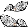 SOCKIR Halogen Headlight Assembly Fit for 1998-2000 Lexus GS400, 2001-2005 GS430, 1998-2005 GS300 Clear Lens Passenger and Driver Side Headlamps Replacement 811103A020 811103A021