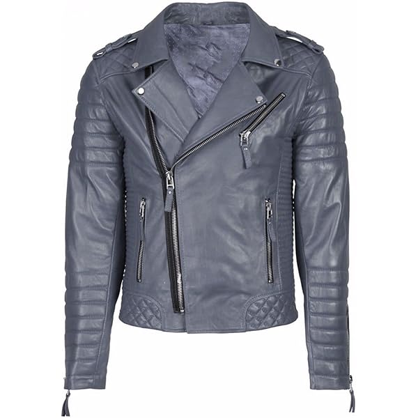 chouyatou Men's Vintage Asymmetric Zip Lightweight Faux Leather