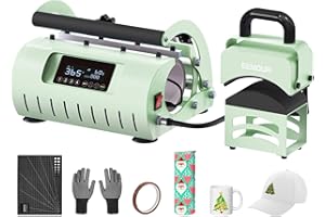 EENOUR Tumbler Heat Press & Hat Press Combo 2 in 1 - Temp&Timer Setting, Use Record - Mug⋒ Press Machine, Heat Up Fast&Even for 11-30oz Tumbler Glasses Mugs Hats Blank Sublimation Heat Transfer