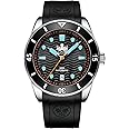 PHOIBOS Automatic Men's 300m Diver Watch with Wave Patterned Dial and Rubber Strap Wave Master PY010R